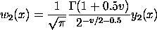 w2(x) = (1/SQRT(PI))*GAMMA(1 + 0.5*v)*y2(x)/(2**(-v/2 - 0.5))