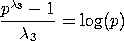 (p^lambda3 - 1)/lambda3 = log(p)
