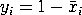 y(i) = 1 - xbar(i)